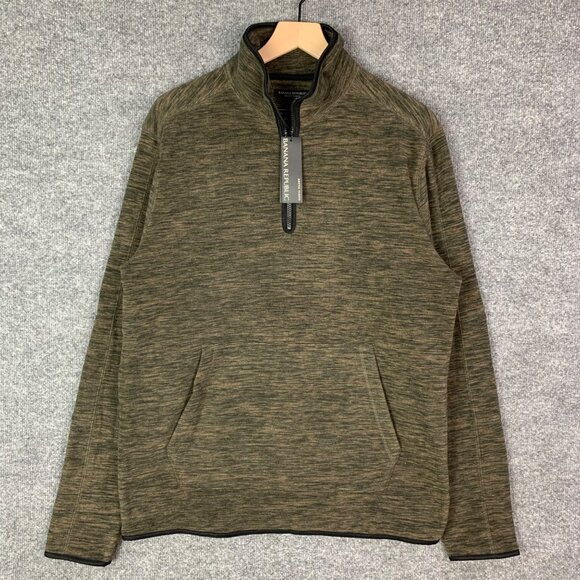 New Banana Republic Arctic Fleece‎ 1/4 Zip Pullover Sweater Tall Large Tall - Picture 1 of 12
